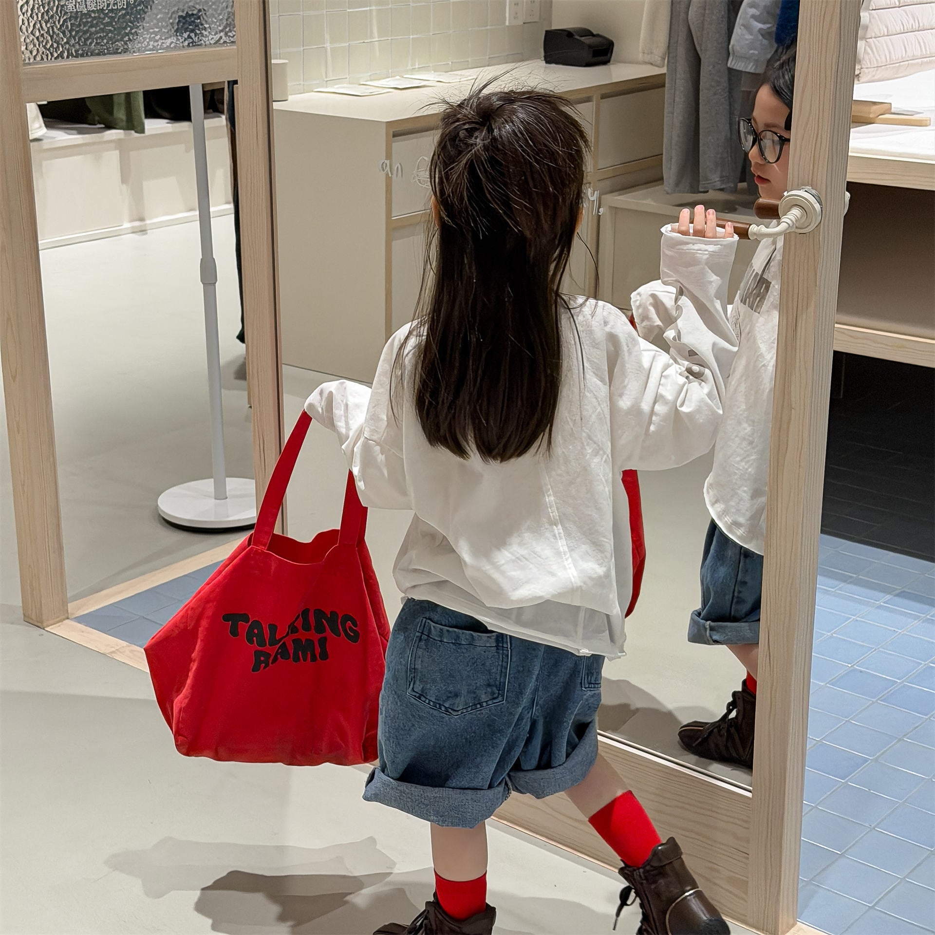 College Graphic Long Sleeve Top カレッジロゴ プリント 長袖 Tシャツ【mh0012473】 ADbaby 長袖Tシャツ