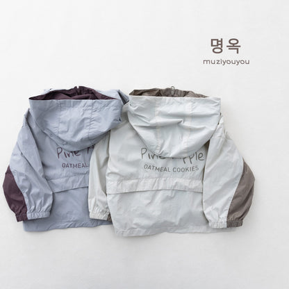 Color Block Hooded Sun Protection Jacket バイカラー 長袖ウィンドブレーカー【mh0013149】 명옥 muziyouyou ショートコート・ジャケット・ジャンパー