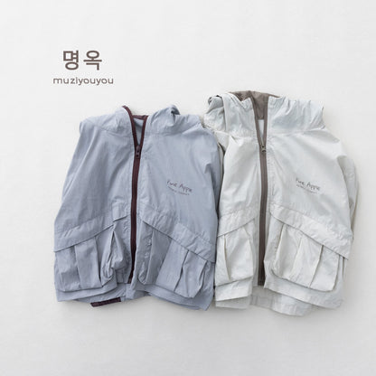 Color Block Hooded Sun Protection Jacket バイカラー 長袖ウィンドブレーカー【mh0013149】 명옥 muziyouyou ショートコート・ジャケット・ジャンパー