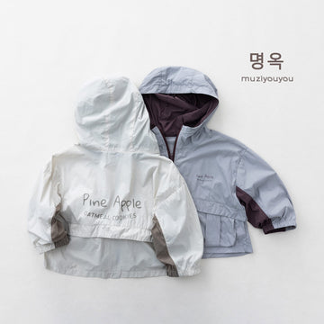 Color Block Hooded Sun Protection Jacket バイカラー 長袖ウィンドブレーカー【mh0013149】 명옥 muziyouyou ショートコート・ジャケット・ジャンパー