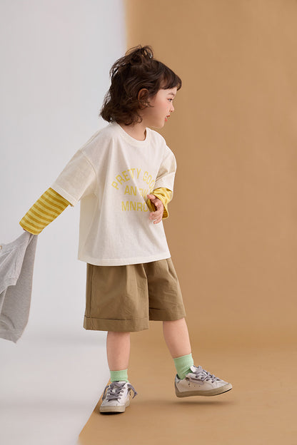 Color Block Striped Letter T-Shirt カラーブロック ボーダー ロゴ 長袖Tシャツ【mh0012375】 HEY BOOBII