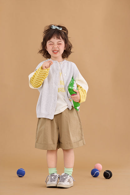 Color Block Striped Letter T-Shirt カラーブロック ボーダー ロゴ 長袖Tシャツ【mh0012375】 HEY BOOBII