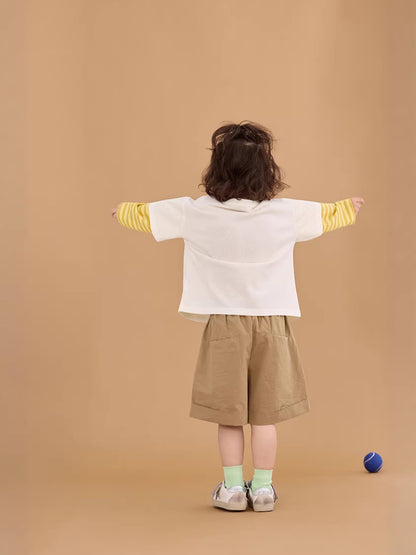 Color Block Striped Letter T-Shirt カラーブロック ボーダー ロゴ 長袖Tシャツ【mh0012375】 mamahalo shop