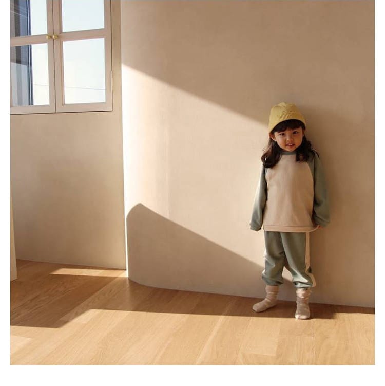 Color Block Sweatshirt & Pants Set バイカラー スウェット セットアップ【mh0012683】 BBAMMA 長袖セットアップ