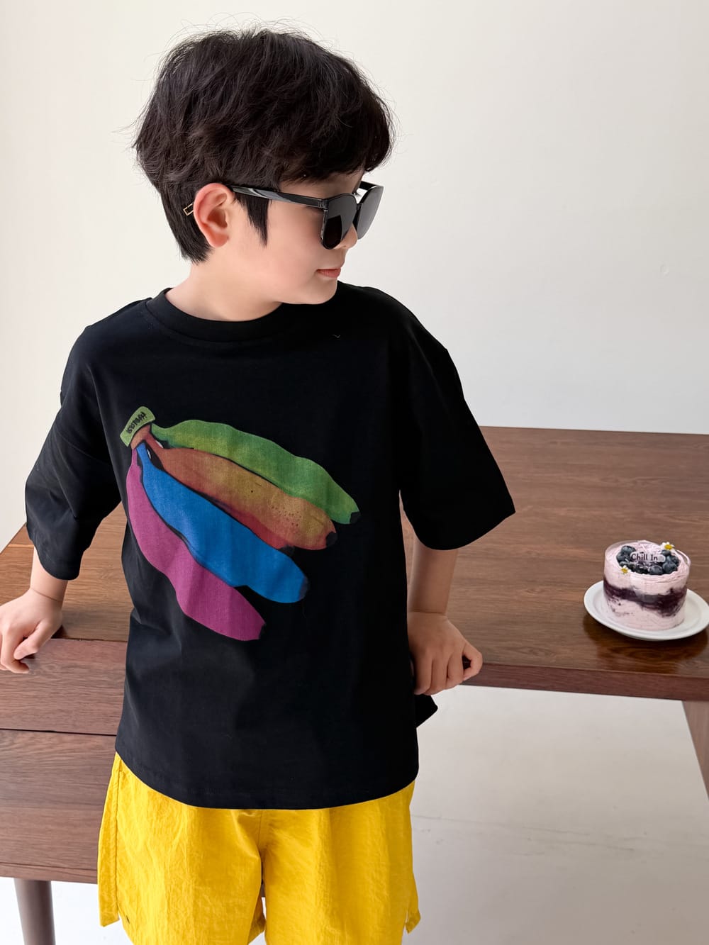 Colorful Banana Oversized Top バナナ 半袖Tシャツ【mh0013519】 KUMAI.KIDS 半袖Tシャツ
