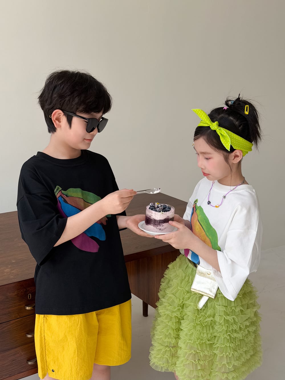 Colorful Banana Oversized Top バナナ 半袖Tシャツ【mh0013519】 KUMAI.KIDS 半袖Tシャツ