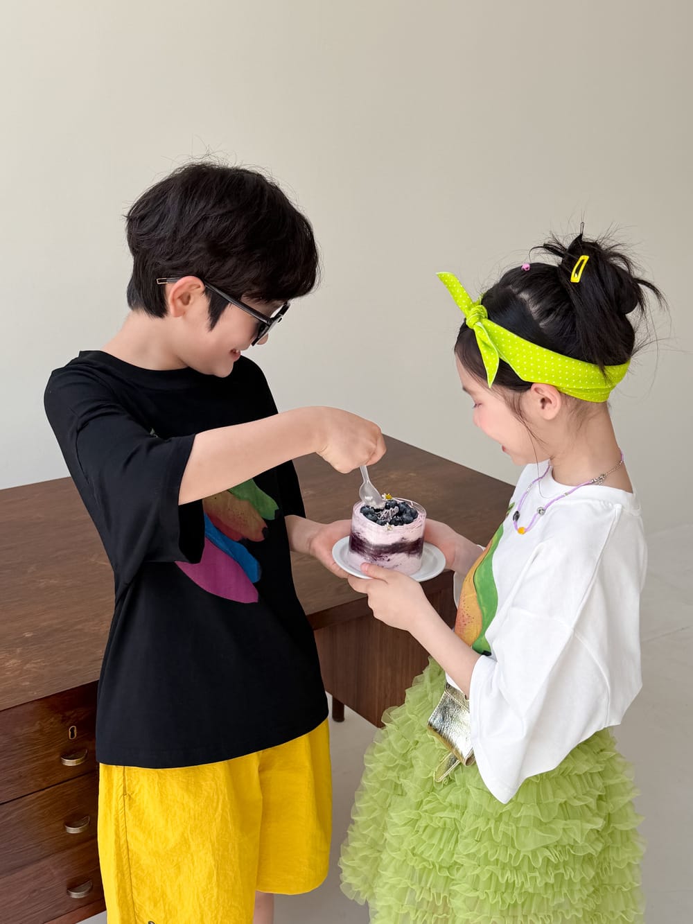 Colorful Banana Oversized Top バナナ 半袖Tシャツ【mh0013519】 KUMAI.KIDS 半袖Tシャツ