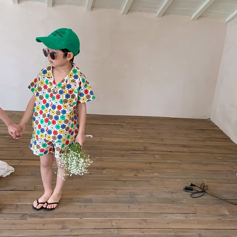 Colorful Flower Matching Outfit レトロフラワー リンクコーデセットアップ【mh0012259】 KUMAI.KIDS