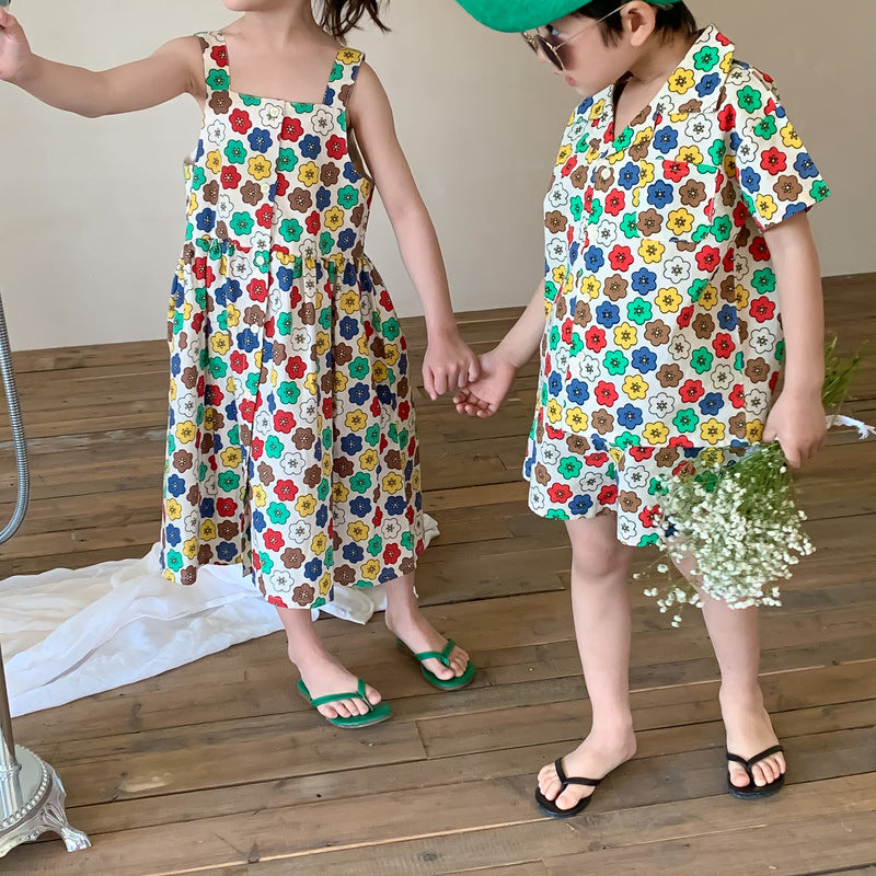 Colorful Flower Matching Outfit レトロフラワー リンクコーデセットアップ【mh0012259】 KUMAI.KIDS