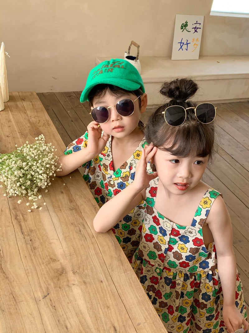 Colorful Flower Matching Outfit レトロフラワー リンクコーデセットアップ【mh0012259】 KUMAI.KIDS