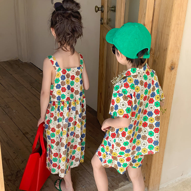 Colorful Flower Matching Outfit レトロフラワー リンクコーデセットアップ【mh0012259】 KUMAI.KIDS