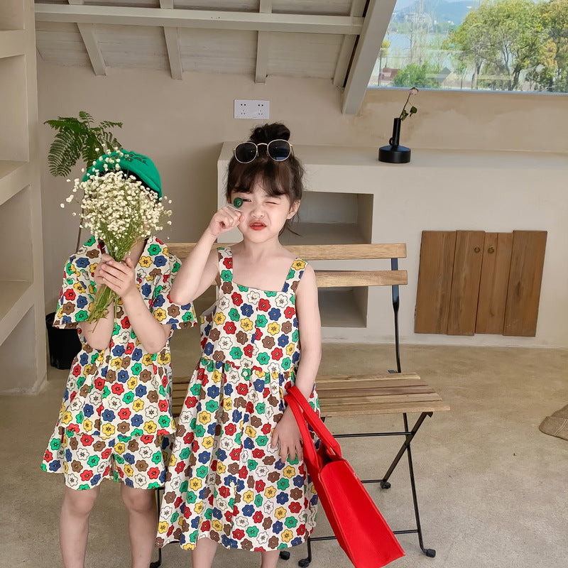 Colorful Flower Matching Outfit レトロフラワー リンクコーデセットアップ【mh0012259】 KUMAI.KIDS
