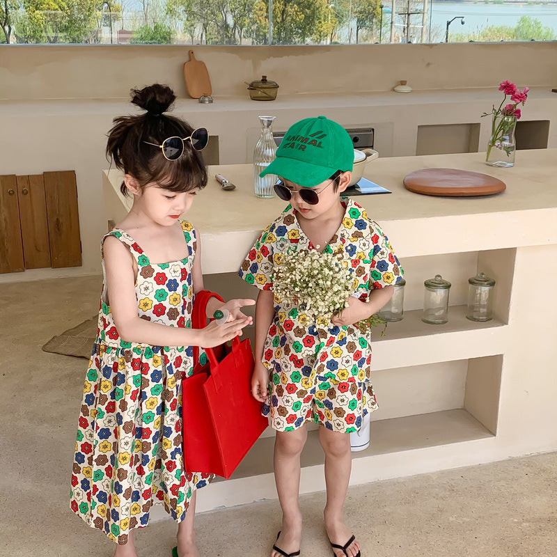 Colorful Flower Matching Outfit レトロフラワー リンクコーデセットアップ【mh0012259】 KUMAI.KIDS