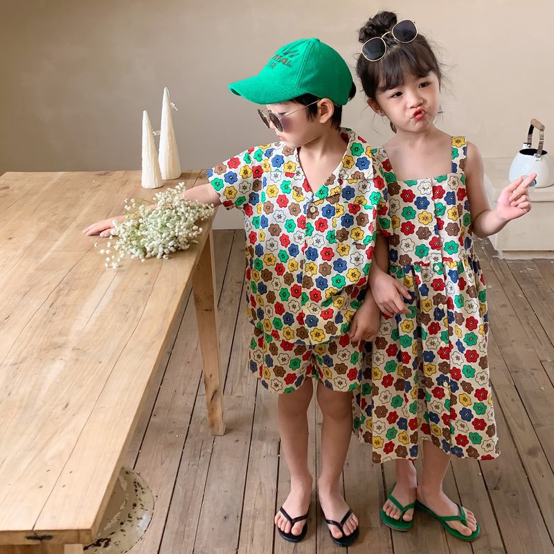 Colorful Flower Matching Outfit レトロフラワー リンクコーデセットアップ【mh0012259】 KUMAI.KIDS