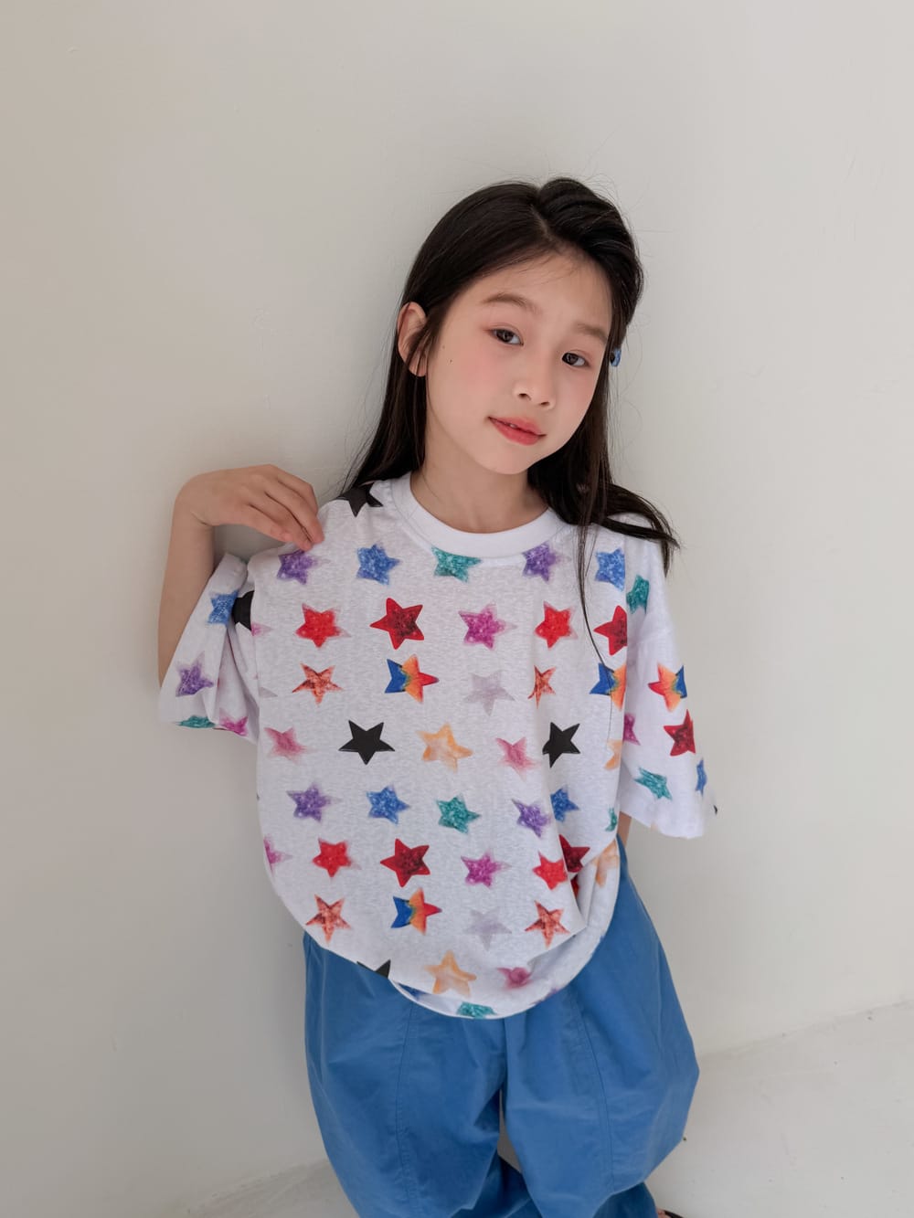 Colorful Star Loose T-shirt スター 半袖Tシャツ【mh0013532】 KUMAI.KIDS 半袖Tシャツ