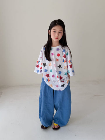 Colorful Star Loose T-shirt スター 半袖Tシャツ【mh0013532】 KUMAI.KIDS 半袖Tシャツ