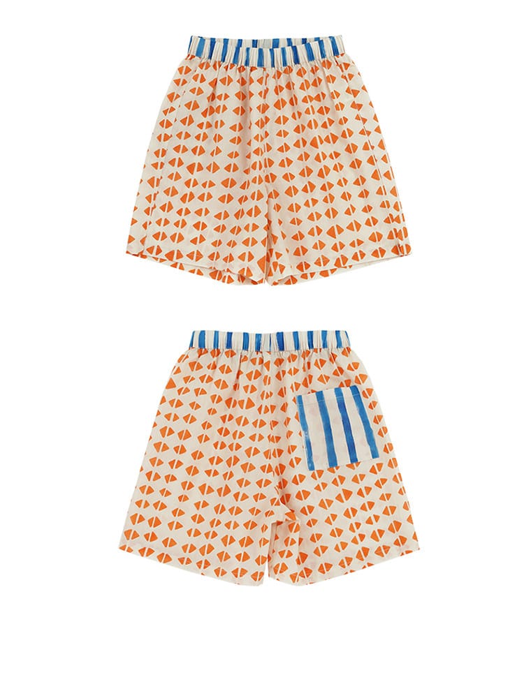 Combed Cotton Striped Shirt Shorts 半袖シャツ ハーフパンツ【mh0013209】 RICE & SKY 半袖セットアップ