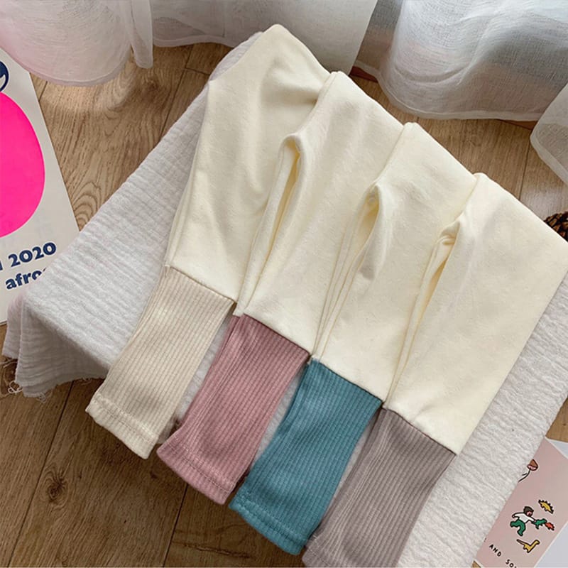 Contrast Color Cotton Leggings バイカラー ストレッチ レギンス【mh0012682】 BBAMMA レギンスパンツ