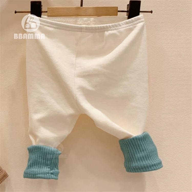 Contrast Color Cotton Leggings バイカラー ストレッチ レギンス【mh0012682】 Blue / 66cm BBAMMA レギンスパンツ