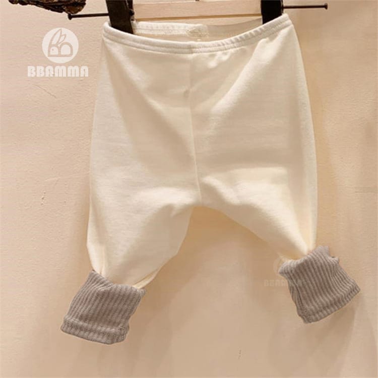 Contrast Color Cotton Leggings バイカラー ストレッチ レギンス【mh0012682】 Grey / 66cm BBAMMA レギンスパンツ