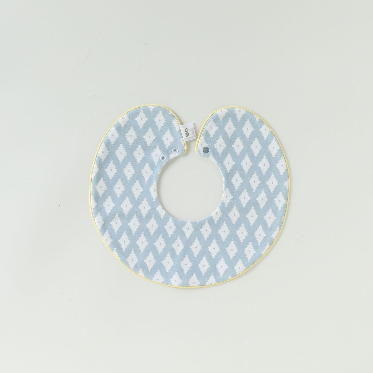 Contrast Piping Cotton Bib バイカラー スタイ【mh0012330】 Piping blue diamond lattice mamahalo shop