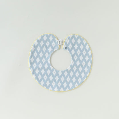 Contrast Piping Cotton Bib バイカラー スタイ【mh0012330】 Piping blue diamond lattice mamahalo shop