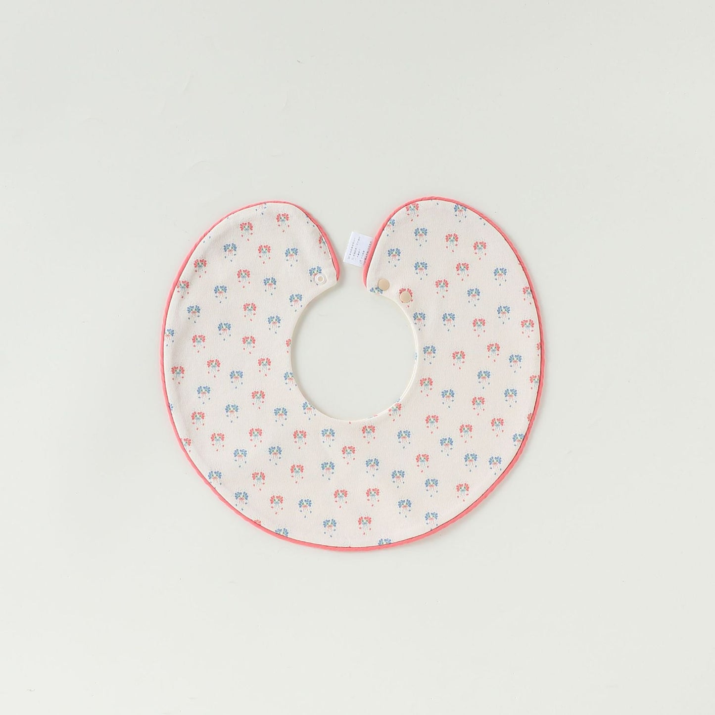 Contrast Piping Cotton Bib バイカラー スタイ【mh0012330】 piping flower clusters jingle bells mamahalo shop