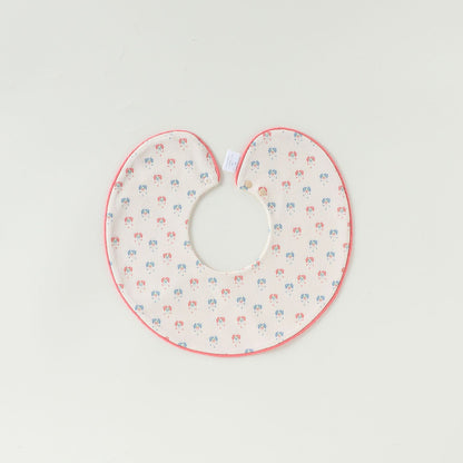 Contrast Piping Cotton Bib バイカラー スタイ【mh0012330】 piping flower clusters jingle bells mamahalo shop