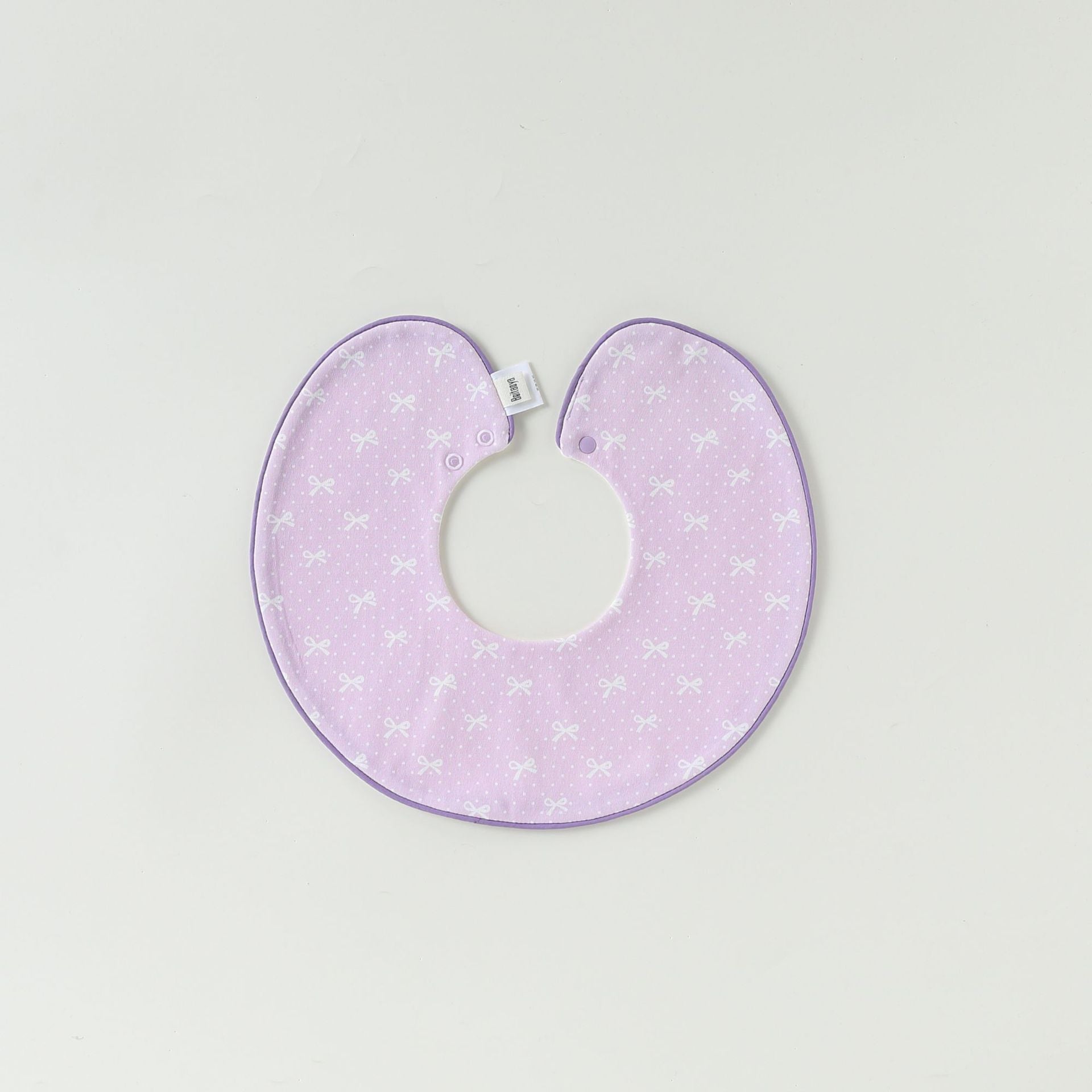 Contrast Piping Cotton Bib バイカラー スタイ【mh0012330】 Piping light purple bow mamahalo shop