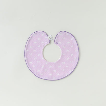Contrast Piping Cotton Bib バイカラー スタイ【mh0012330】 Piping light purple bow mamahalo shop