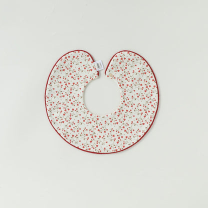 Contrast Piping Cotton Bib バイカラー スタイ【mh0012330】 Piping peach red spring branches mamahalo shop