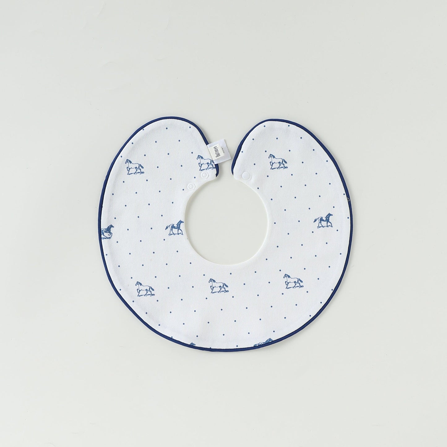 Contrast Piping Cotton Bib バイカラー スタイ【mh0012330】 Piping polka dot pony mamahalo shop