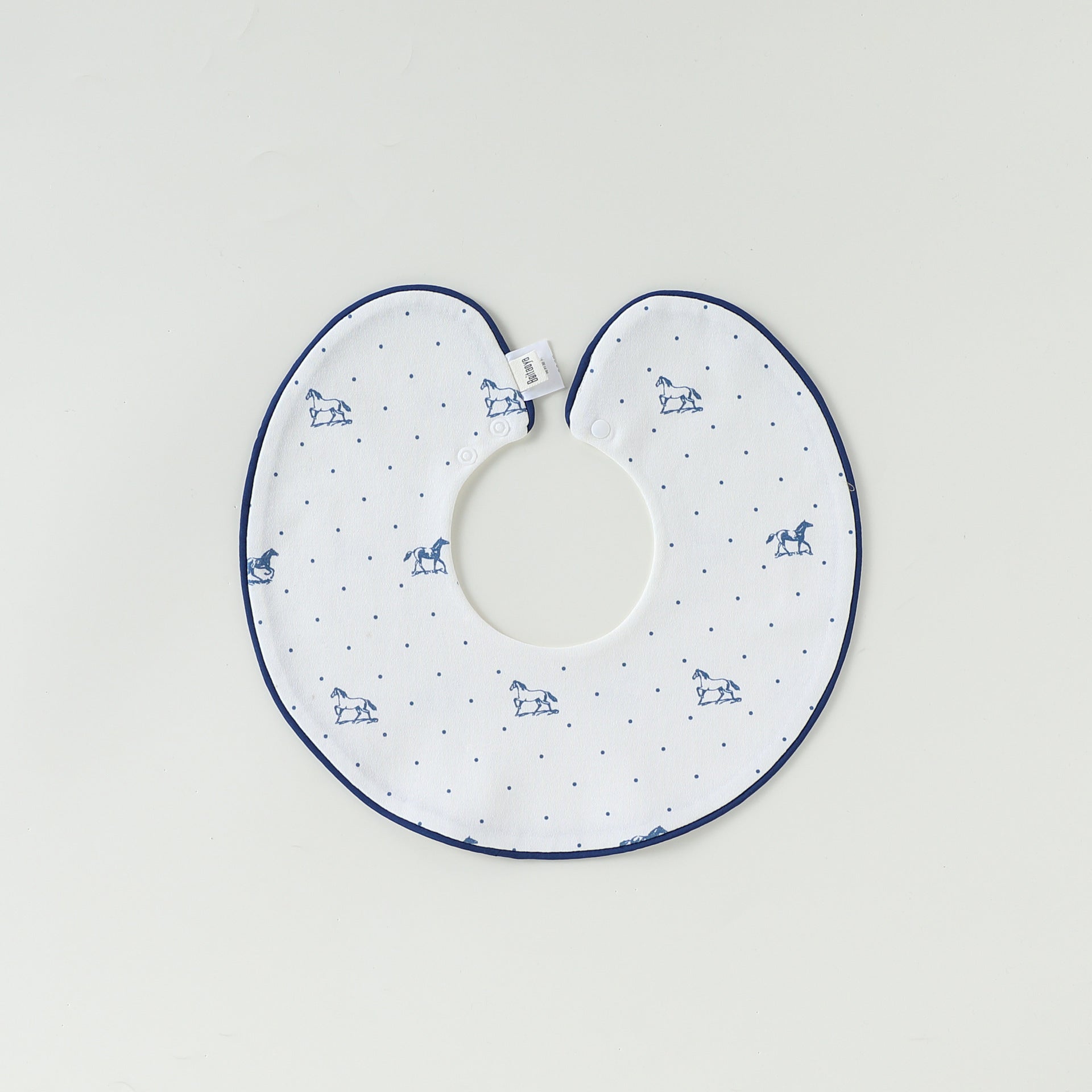 Contrast Piping Cotton Bib バイカラー スタイ【mh0012330】 Piping polka dot pony mamahalo shop