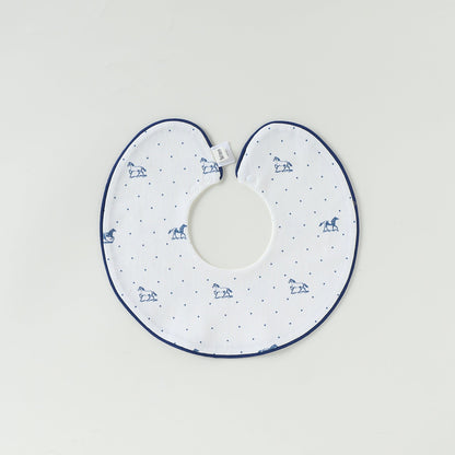 Contrast Piping Cotton Bib バイカラー スタイ【mh0012330】 Piping polka dot pony mamahalo shop