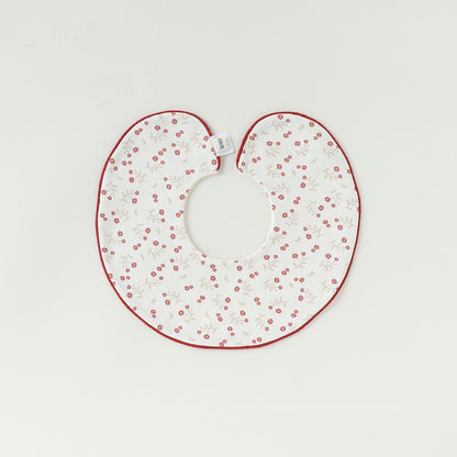 Contrast Piping Cotton Bib バイカラー スタイ【mh0012330】 Piping red flowers and light vines mamahalo shop