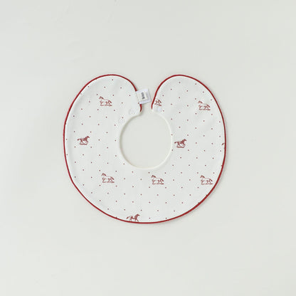 Contrast Piping Cotton Bib バイカラー スタイ【mh0012330】 Piping small red horse mamahalo shop
