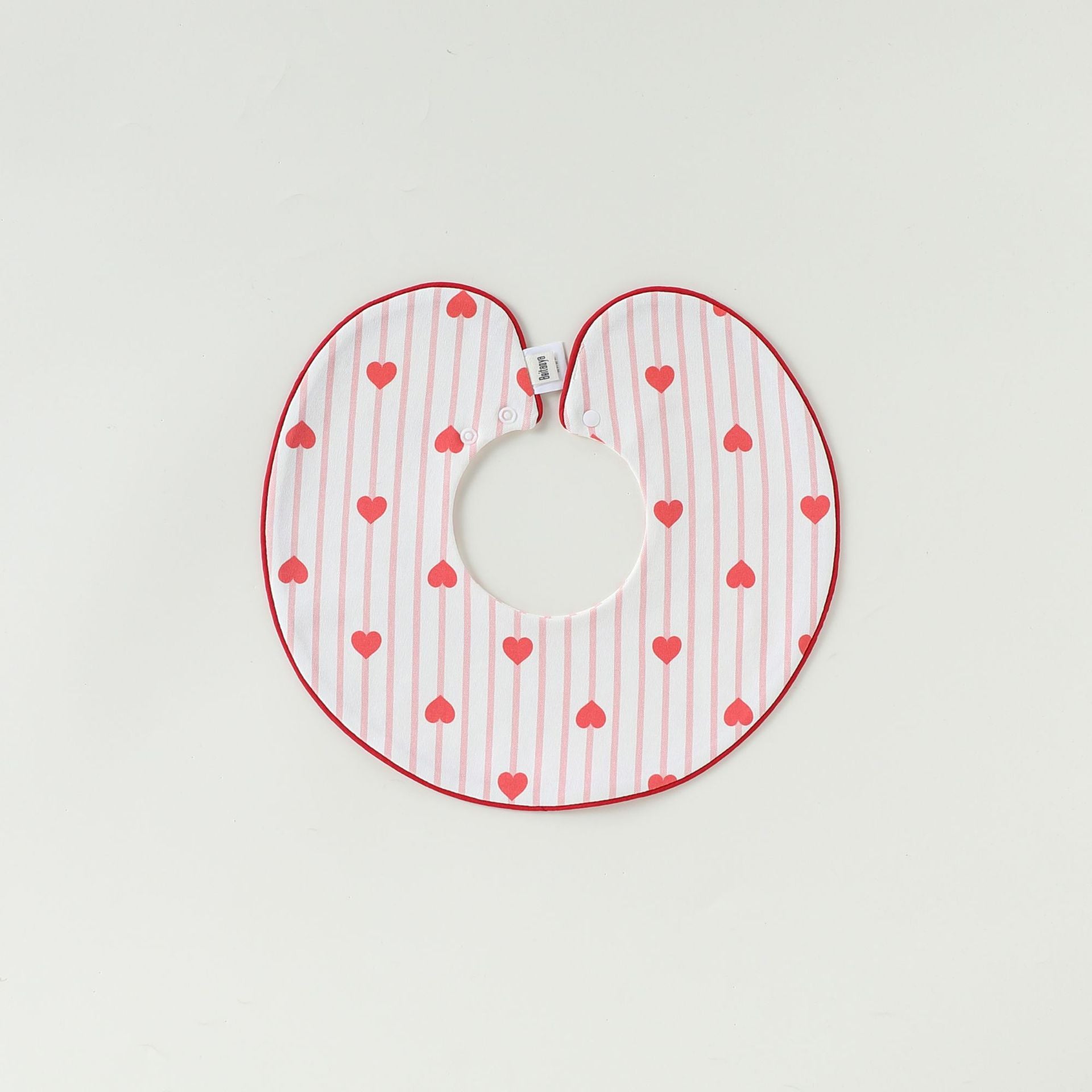 Contrast Piping Cotton Bib バイカラー スタイ【mh0012330】 Piping striped love mamahalo shop