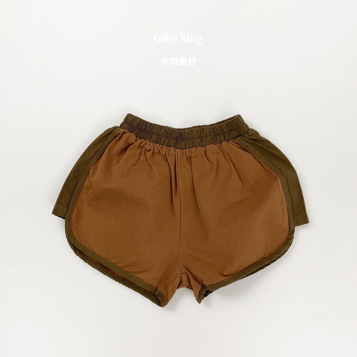 Contrast Piping Cotton Dolphin Shorts バイカラー ショートパンツ【mh0012839】 Brown / 80cm Gikv king ハーフパンツ・ショートパンツ