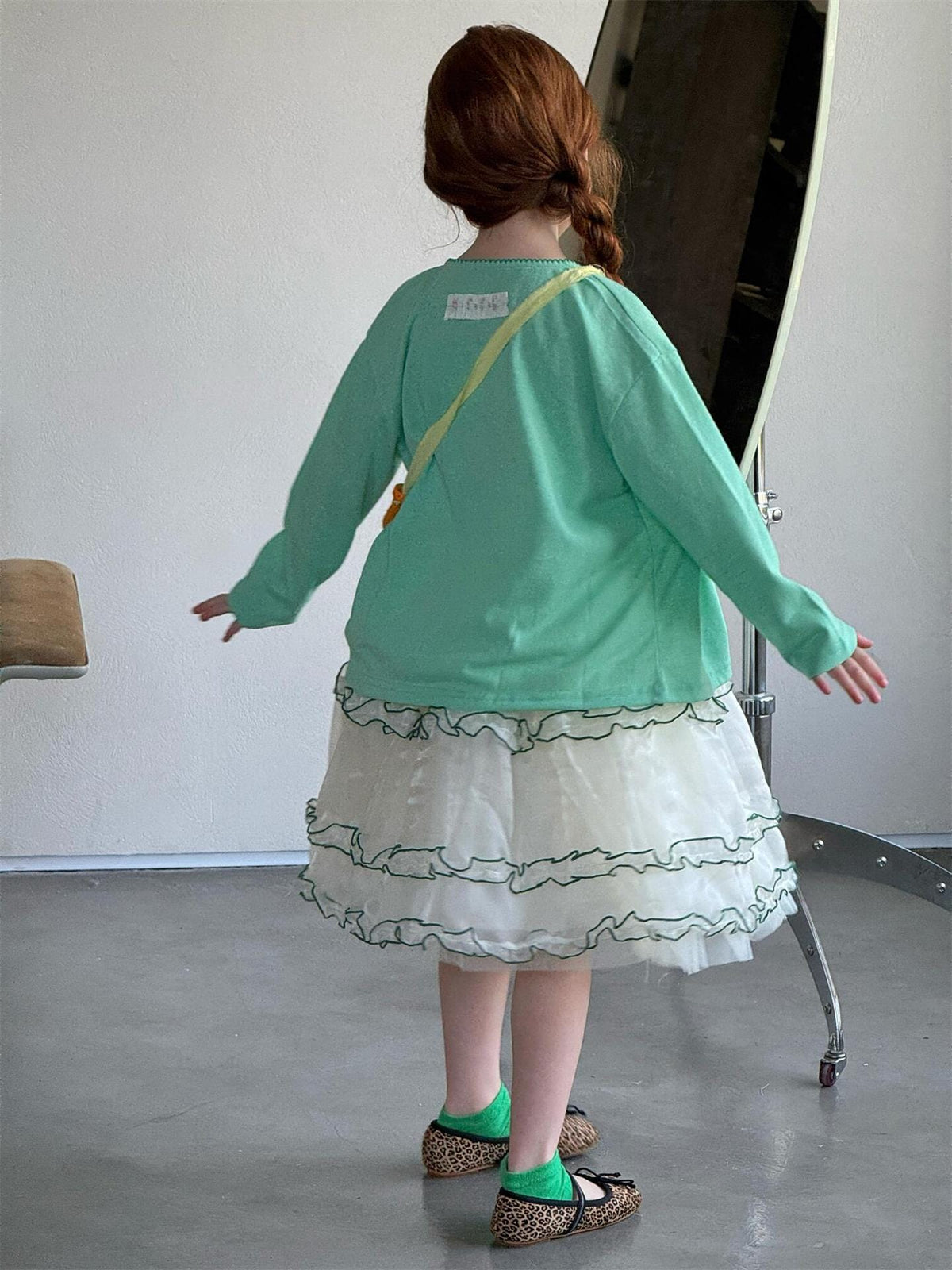 Contrast Piping Tiered Skirt チュール ティアード ミニスカート【mh0012869】 Jianzidan スカート