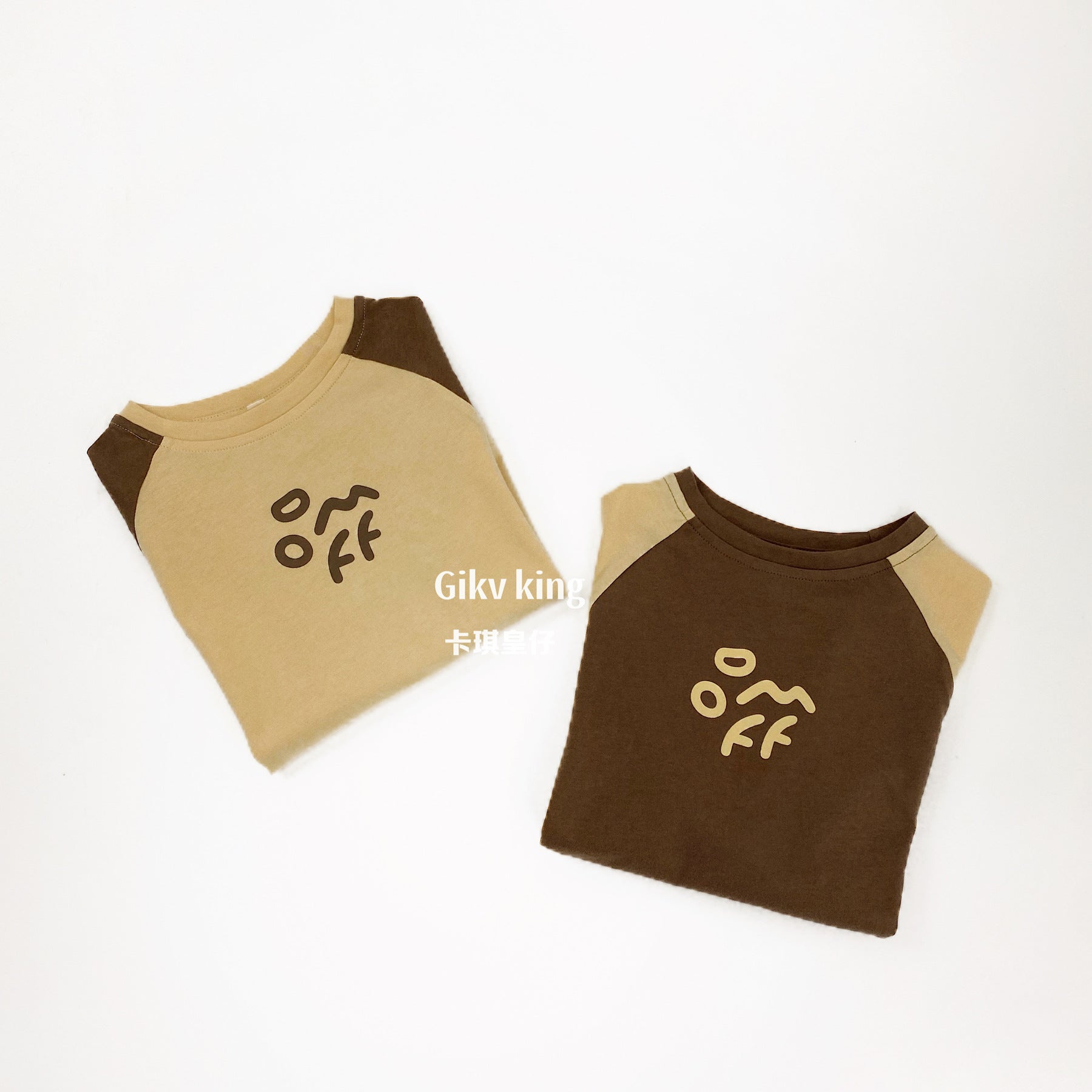 Contrast Raglan Short-Sleeved T-shirt ロゴ ラグラン 五分袖Tシャツ【mh0012838】 Gikv king 半袖Tシャツ