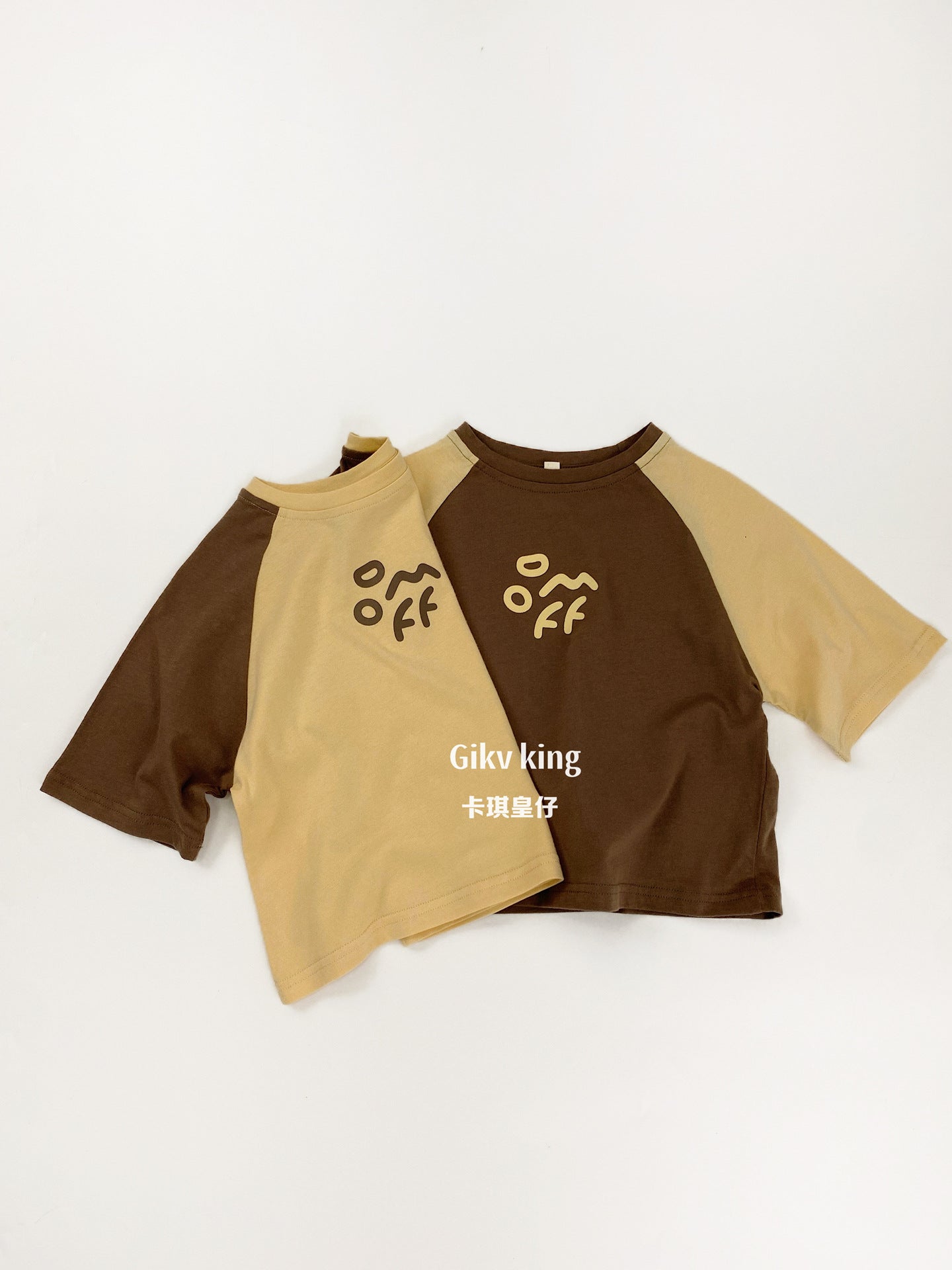 Contrast Raglan Short-Sleeved T-shirt ロゴ ラグラン 五分袖Tシャツ【mh0012838】 Gikv king 半袖Tシャツ