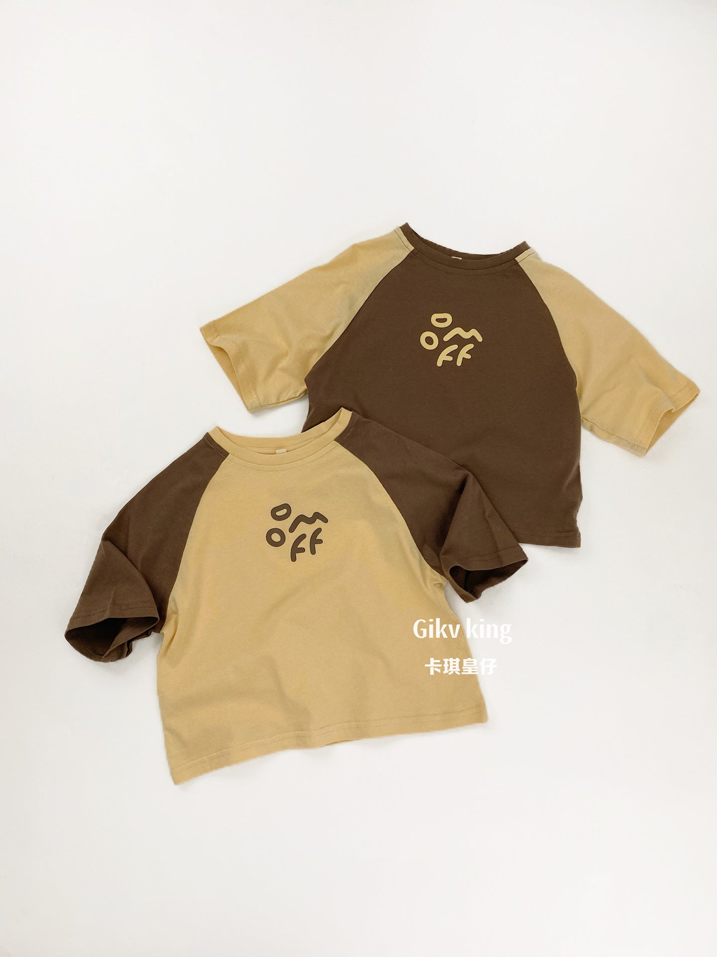 Contrast Raglan Short-Sleeved T-shirt ロゴ ラグラン 五分袖Tシャツ【mh0012838】 Gikv king 半袖Tシャツ
