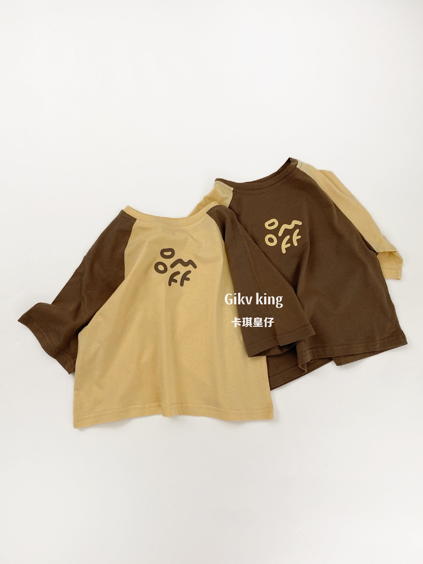 Contrast Raglan Short-Sleeved T-shirt ロゴ ラグラン 五分袖Tシャツ【mh0012838】 Gikv king 半袖Tシャツ