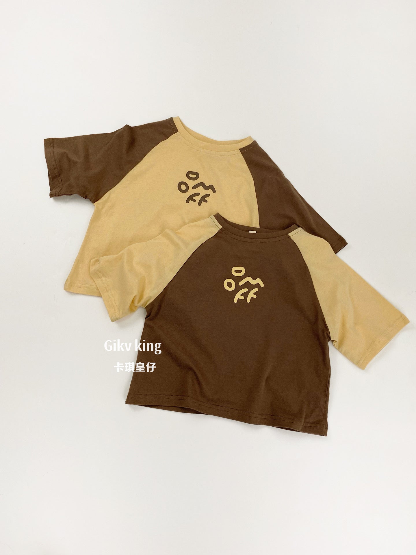 Contrast Raglan Short-Sleeved T-shirt ロゴ ラグラン 五分袖Tシャツ【mh0012838】 Gikv king 半袖Tシャツ
