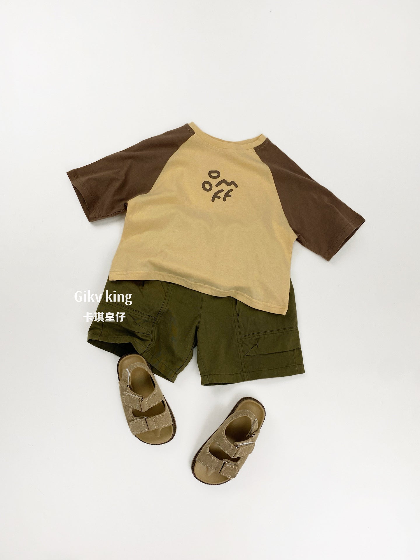 Contrast Raglan Short-Sleeved T-shirt ロゴ ラグラン 五分袖Tシャツ【mh0012838】 Gikv king 半袖Tシャツ