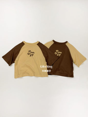 Contrast Raglan Short-Sleeved T-shirt ロゴ ラグラン 五分袖Tシャツ【mh0012838】 Gikv king 半袖Tシャツ