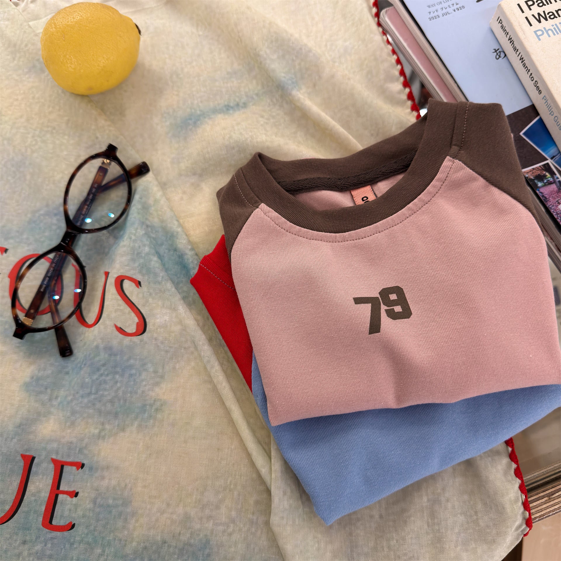 Contrast Raglan Sleeve Numeric Tee コットン ラグラン Tシャツ【mh0012661】 ADbaby 半袖Tシャツ