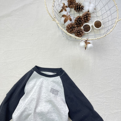 Contrasting Loose Long Sleeve Tee パッチワーク ルーズ 長袖Tシャツ【mh0012302】 yi nian ni