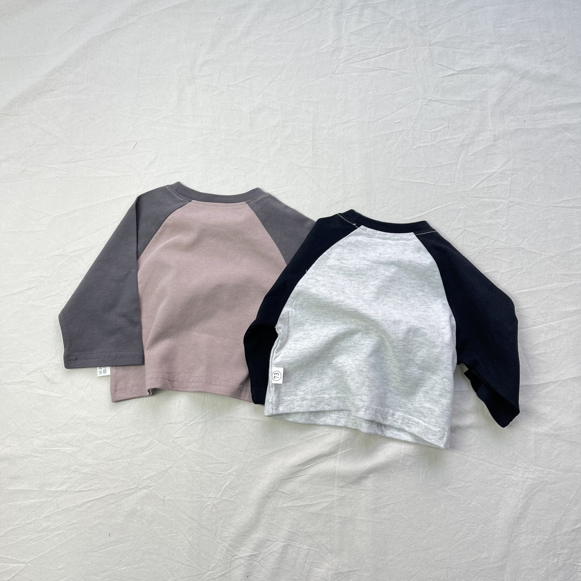 Contrasting Loose Long Sleeve Tee パッチワーク ルーズ 長袖Tシャツ【mh0012302】 yi nian ni