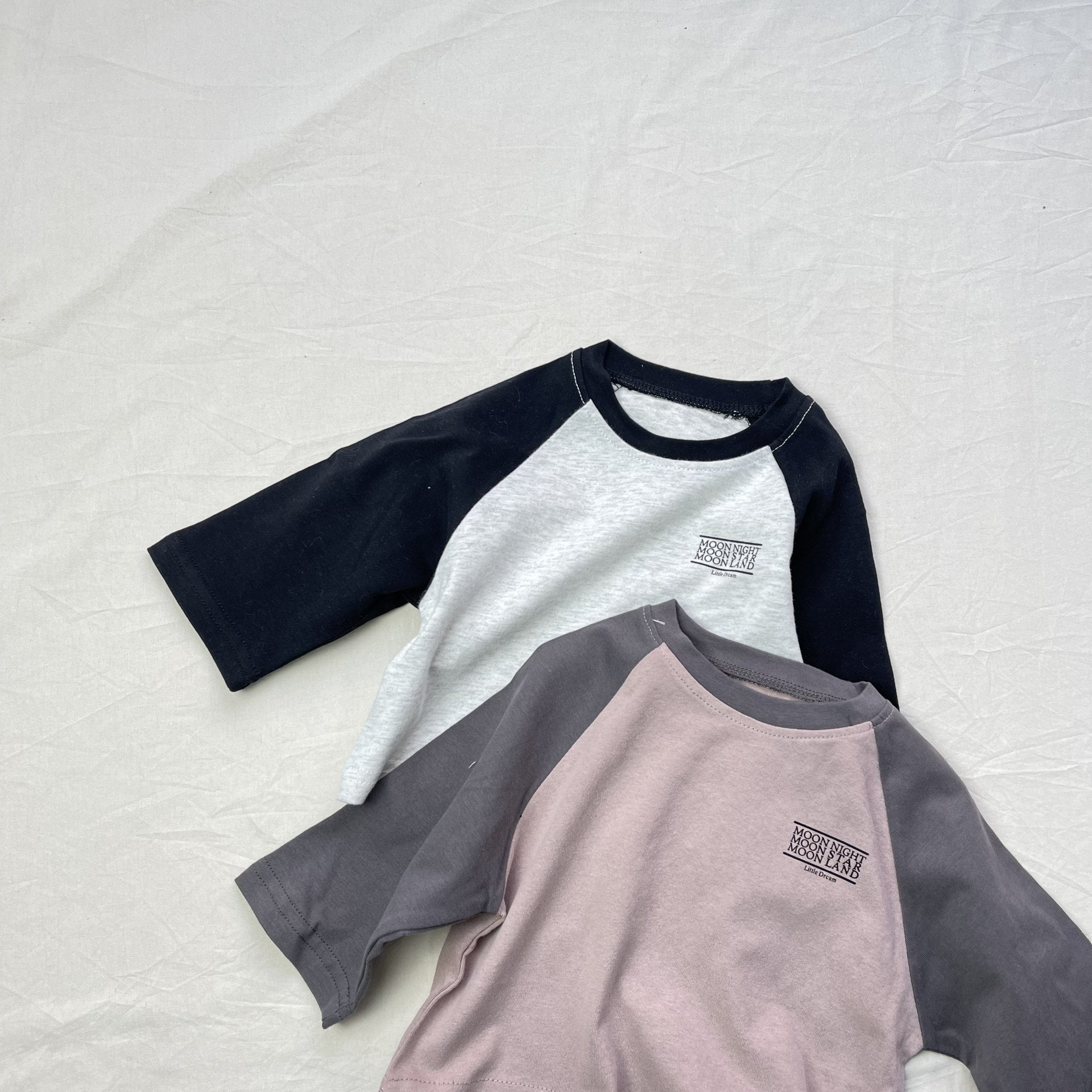 Contrasting Loose Long Sleeve Tee パッチワーク ルーズ 長袖Tシャツ【mh0012302】 yi nian ni